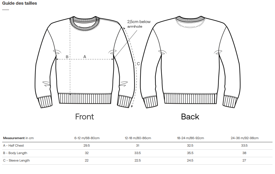 BABY CHANGER | Sweat-shirt bébé en coton bio