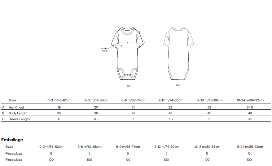 BABY BODY | Body bébé en coton bio